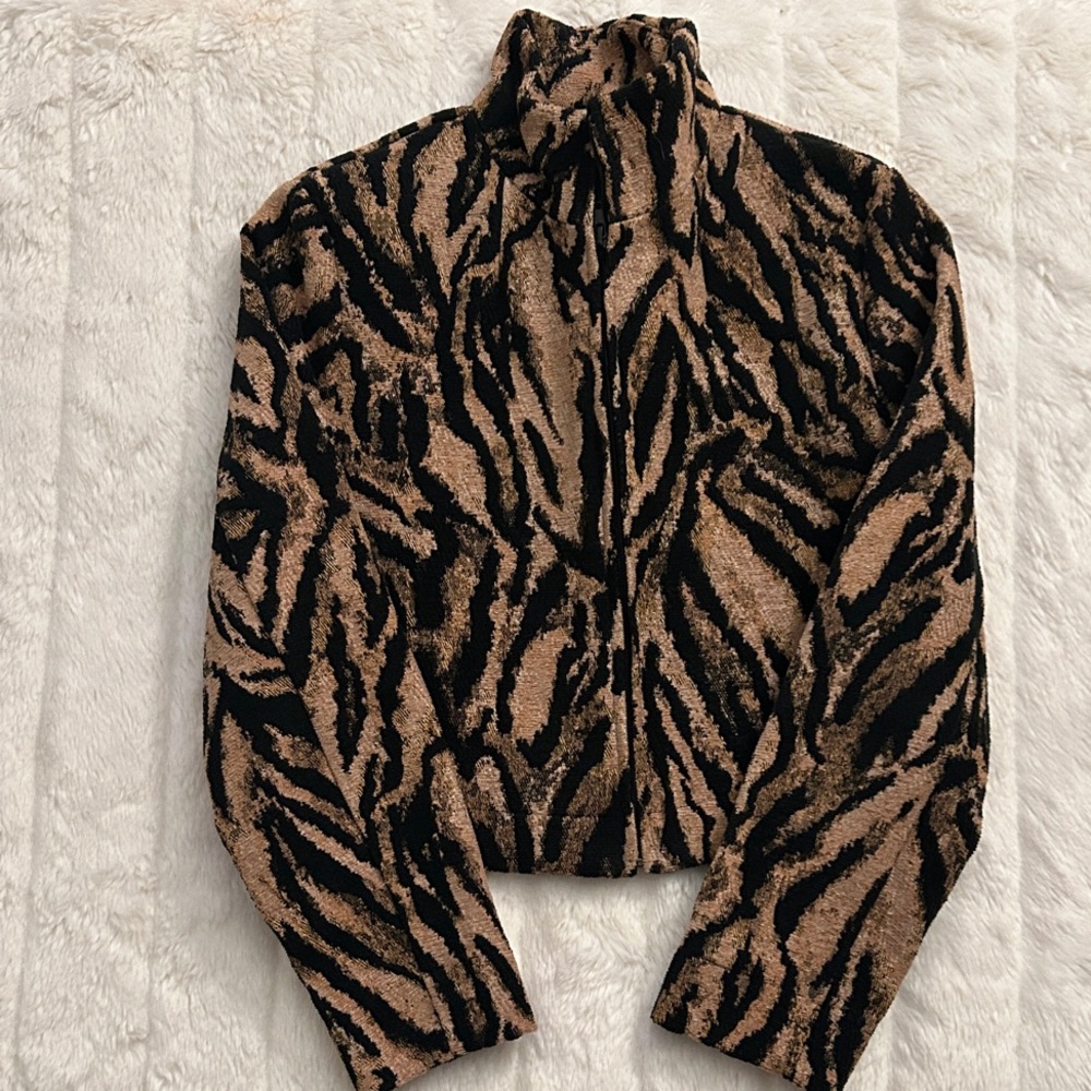 Stylish Tiger Print Teddy Jacket